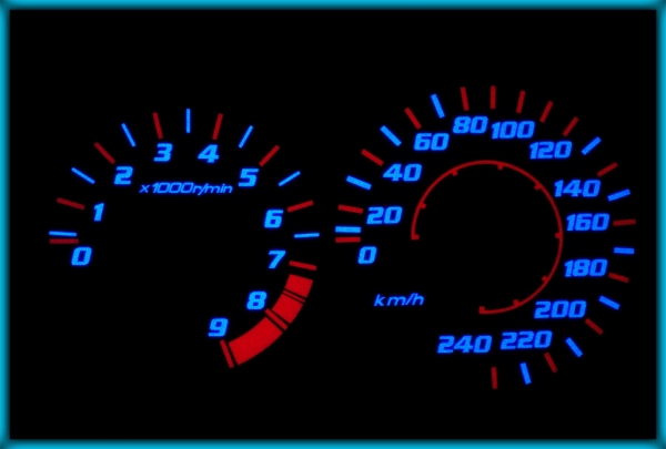 HONDA Civic MK5 92-95 EU 240KMH WHITE/BLUE EL Plasma Glow Gauges Speedo Cluster Dials