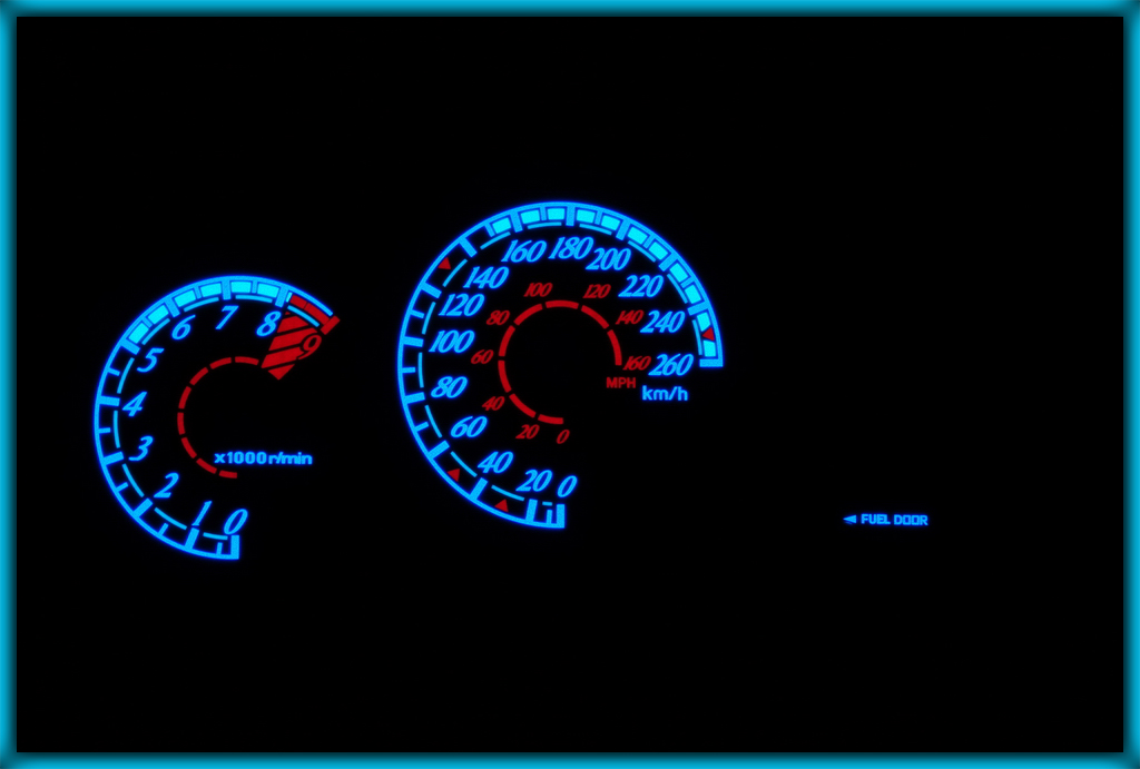 Toyota Celica VII gen design 2 glow gauge plasma dials tachoscheibe glow shift i 