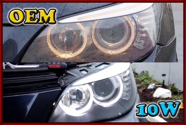 BMW E60 / E61 5 series LCI 07-10 10W Angel Eyes LED Markers WHITE