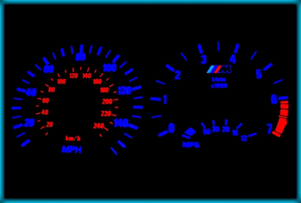 BMW E46 98-05 US 140MPH WHITE/BLUE EL Plasma Glow Gauges Speedo Cluster Dials