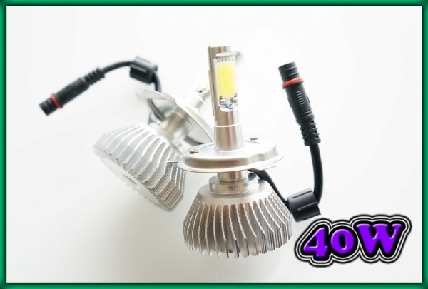 H4 COB LED Headlight / Foglight Bulbs 40W 6000K 2400LM